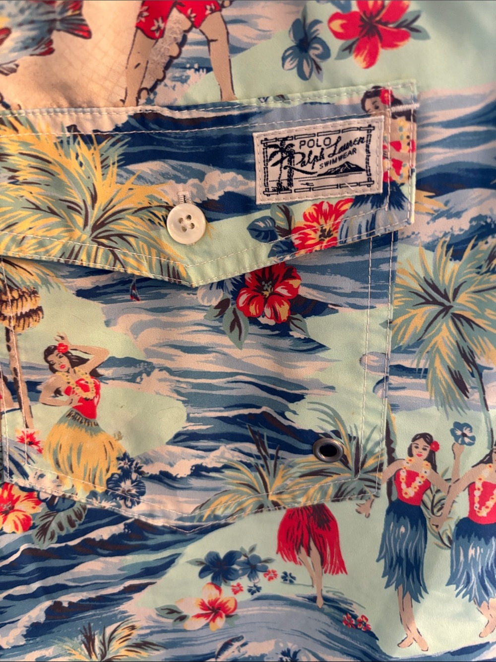 Ralph Lauren Men’s Swim Shorts/Trunks, Size Medium, Hawaiian Tropical Pattern